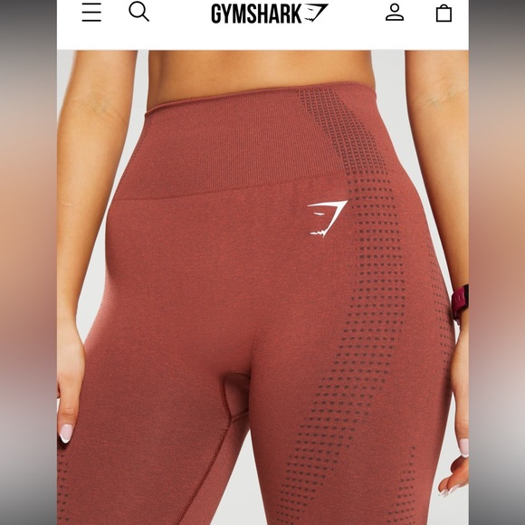 Gymshark Vital Seamless 2.0 Leggings - Brick Red Marl - Picture 3 of 4